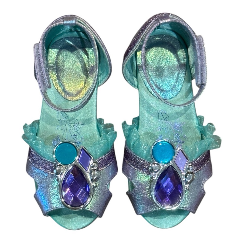 Disney Girls Iridescent Teal and Purple Gem Dress Sandals